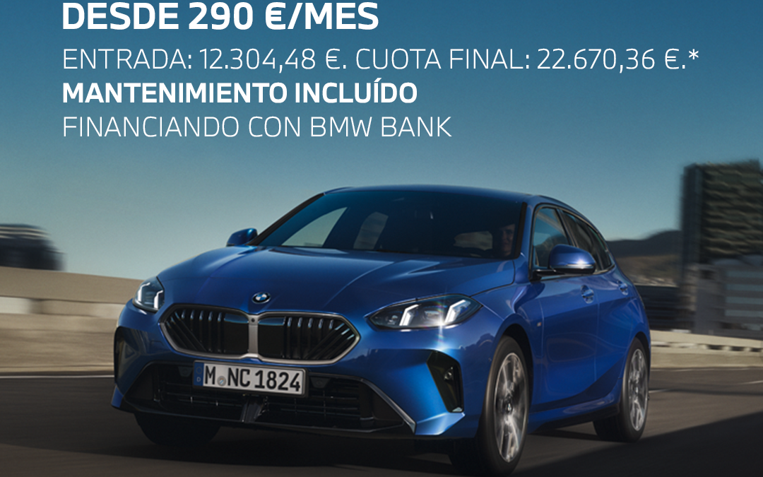 Nuevo BMW Serie 1 M Sport Desing con regalo mantenimiento incluido desde 290€/mes